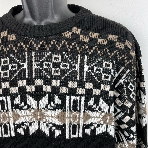 Vintage Fair Isle sweater 80s 90s mens small Northwest Territory made in Canada - Picture 2 of 8